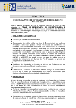 Edital TEEM 2015 - Sociedade Brasileira de Endocrinologia e