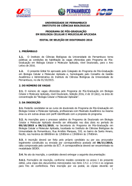 Edital de Sele&ccedil;&atilde;o Doutorado BCMA 2016