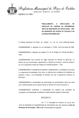 &ldquo;REGULAMENTA A clRcuLA&ccedil;&Atilde;o DE vE&iacute;cuLos DE cARGAs NA