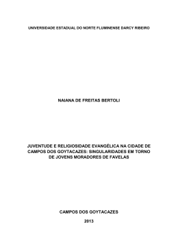 juventude e religiosidade evang&eacute;lica na cidade de campos