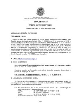 EDITAL N&ordm; 018/2013 - Instituto de Pesquisas Jardim Bot&acirc;nico do