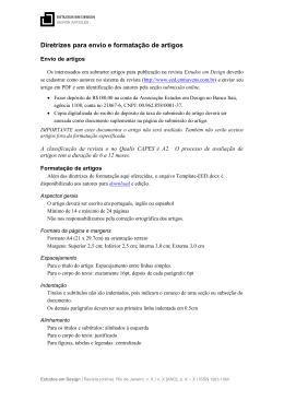 Diretrizes para envio e formata&ccedil;&atilde;o de artigos