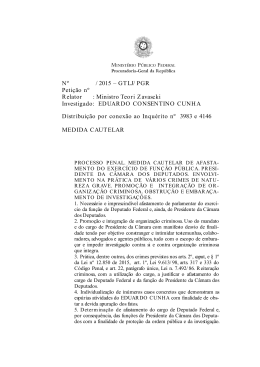 Nº / 2015 – GTLJ/ PGR Petição nº Relator : Ministro Teori