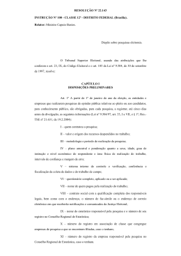 RESOLUÇÃO Nº 22.143 INSTRUÇÃO Nº 100