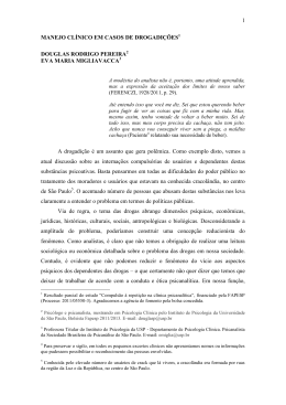 (Drugs dependency) - Manejo cl&iacute;nico em casos de drogadi&ccedil;&otilde;es