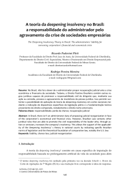 A teoria da deepening insolvency no Brasil: a