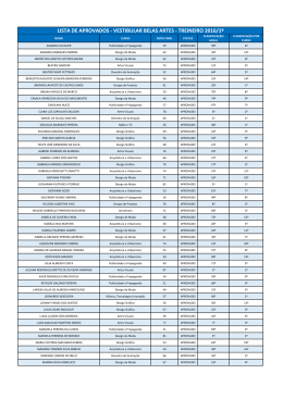 LISTA DE APROVADOS - VESTIBULAR BELAS ARTES
