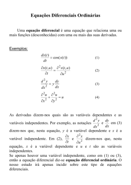 Equa&ccedil;&otilde;es Diferenciais Parte I