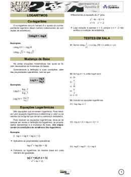 LOGAR&Iacute;TMOS Co-logaritmo Mudan&ccedil;a de Base Equa&ccedil;&otilde;es