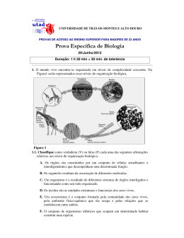 Prova Espec&iacute;fica de Biologia