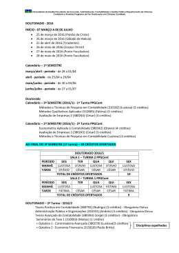 Calendário Simplificado - Mestrado e Doutorado