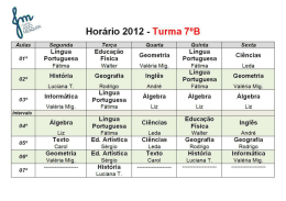 Hor&aacute;rio 2012