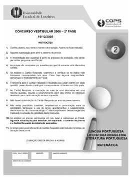 concurso vestibular 2006 – 2ª fase 19/12/2005 língua
