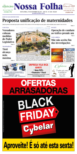 Edi&ccedil;&atilde;o 27/11/2015 - Jornal Nossa Folha