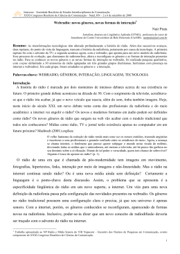 Webradio: novos g&ecirc;neros, novas formas de intera&ccedil;&atilde;o