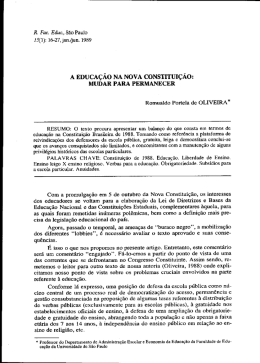 a educa&ccedil;&atilde;o na nova constitui&ccedil;&atilde;o: mudar para permanecer