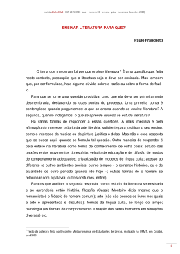 1 ENSINAR LITERATURA PARA QU&Ecirc;? Paulo