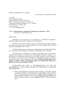 ALERTAMOS QUE PARA A REAPRESENTA&Ccedil;&Atilde;O DA ITR, EM