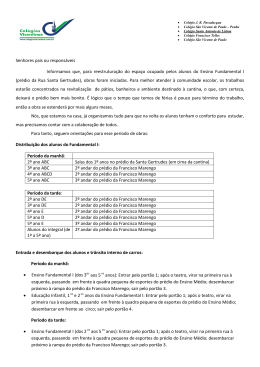 Senhores pais ou respons&aacute;veis Informamos que, para