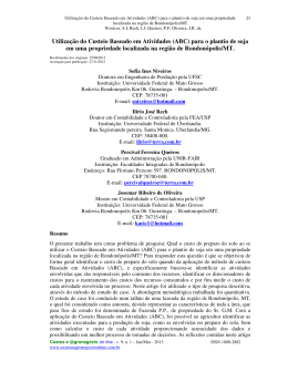 Utiliza&ccedil;&atilde;o do Custeio Baseado em Atividades (ABC)