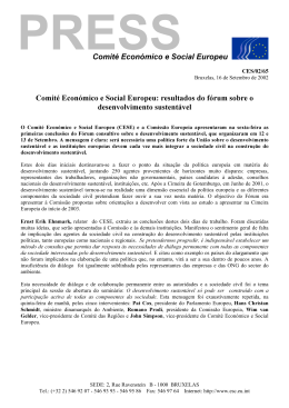 Comité Económico e Social Europeu Comité Económico e Social