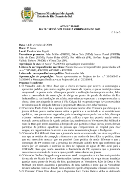 ATA N.o 36/2009 DA 28.a SESS&Atilde;O PLEN&Aacute;RIA ORDIN&Aacute;RIA DE
