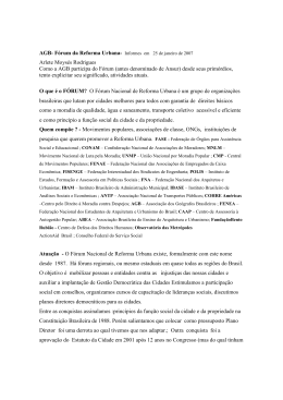 Fórum da Reforma Urbana - Associação dos Geógrafos Brasileiros