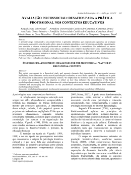 avaliação psicossocial: desafios para a prática