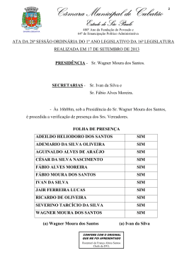 28ª Sessão Ordinária - Câmara Municipal de Cubatão