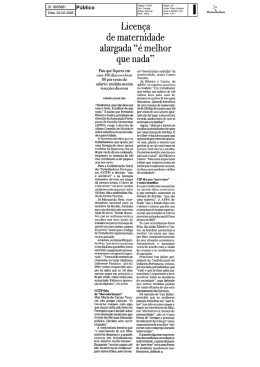 Público, "Licença de maternidade alargada é "melhor que nada" "