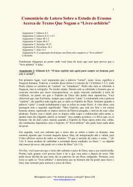 Acerca de Textos Que Negam o &ldquo;Livre-arb&iacute;trio&rdquo;