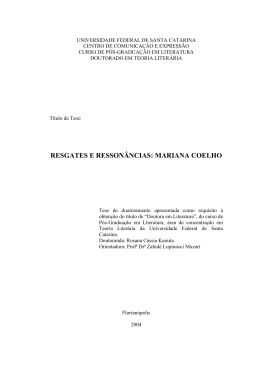 Resgates e resson&acirc;ncias: Mariana Coelho