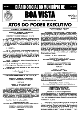 di&aacute;rio oficial do munic&iacute;pio de boa vista