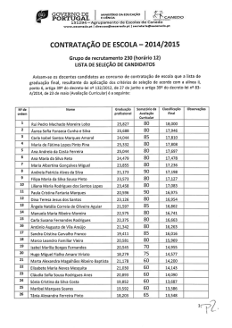 Lista de Seleção Final de Candidatos