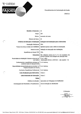 Horário a Concurso: - Agrupamento de Escolas de Fajões