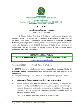 E D I T A L - Tribunal Regional Federal da 2&ordf; Regi&atilde;o