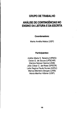 An&aacute;lise de conting&ecirc;ncias no ensino da leitura e da escrita