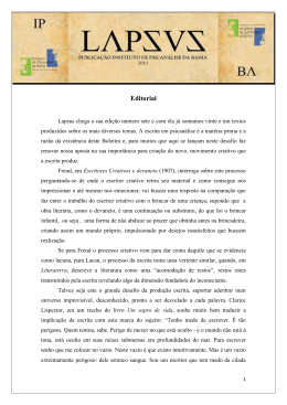 Editorial - Instituto de Psicanálise da Bahia