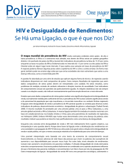 HIV e Desigualdade de Rendimentos: Se Há uma Ligação, o que é