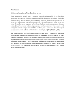 Press Release - PDF - Fórum Ecuménico Jovem