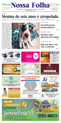 Edição 14/08/2015 - Jornal Nossa Folha