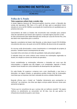 RESUMO DE NOT&Iacute;CIAS