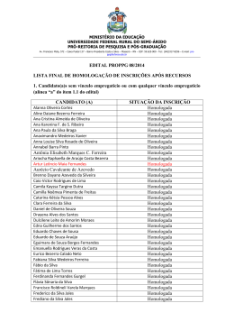 Homologa&ccedil;&atilde;o das inscri&ccedil;&otilde;es p&oacute;s-recursos - PROPPG