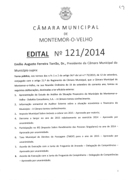 Edital N.º 121 - Câmara Municipal de Montemor-o