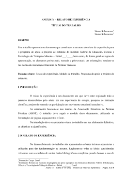 ANEXO IV – RELATO DE EXPERIÊNCIA TÍTULO DO