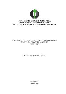 estudo sobre a delinqu&ecirc;ncia infantil na cidade de s&atilde;o paulo
