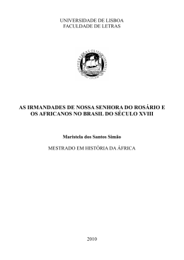 as irmandades de nossa senhora do ros&aacute;rio e os africanos no brasil