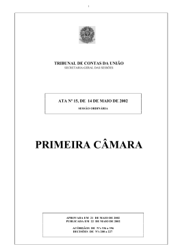 PRIMEIRA CÂMARA - Tribunal de Contas da União