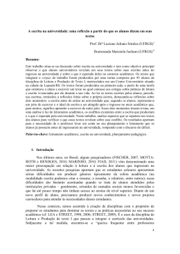 A escrita na universidade: uma reflex&atilde;o a partir do que os alunos