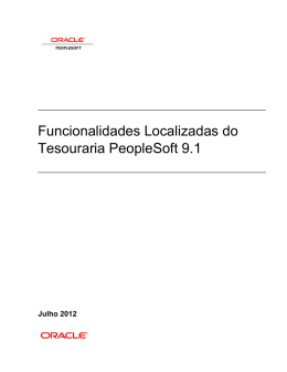 Funcionalidades Localizadas do Tesouraria PeopleSoft Enterprise 9.1